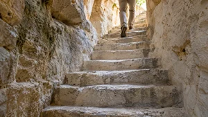 La Roche-Guyon : visiter le village et son château relié au donjon par un escalier dans la falaise